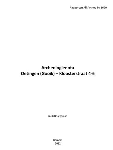 Kaft van Archeologienota Oetingen